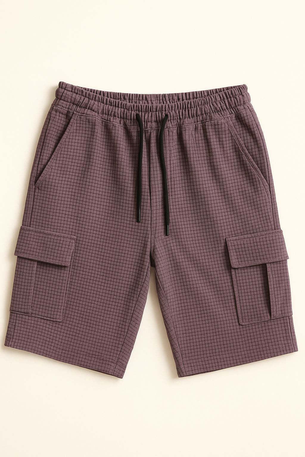 Texture Fabric 3-Quarter Shorts