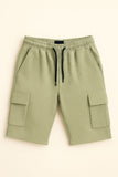 Texture Fabric 3-Quarter Shorts